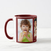 Create Your Own Family Name 3 Photo Collage Maroon Tasse (Links)