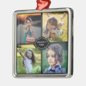 Create your own family photo collage monogrammed ornament aus metall (Links)