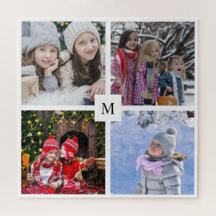 Create your own family photo collage monogrammed puzzle