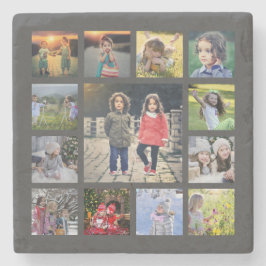 Create your own family photo collage steinuntersetzer