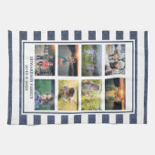 Create your own family photo collage striped geschirrtuch (Horizontal)