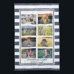 Create your own family photo collage striped geschirrtuch<br><div class="desc">Make your own most beautiful family photo collage kitchen towel.
You can personalize it and add your most beautiful photos.</div>