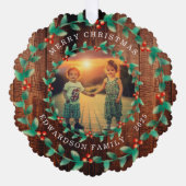 Create your own family photo personal Christmas Ornament Karte (Vorderseite)