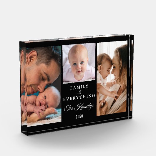 Create Your Own Family Quote Black 3 Collage Fotoblock (Links)