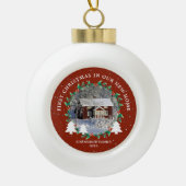 Create your own First Christmas in new home photo Keramik Kugel-Ornament (Vorderseite)