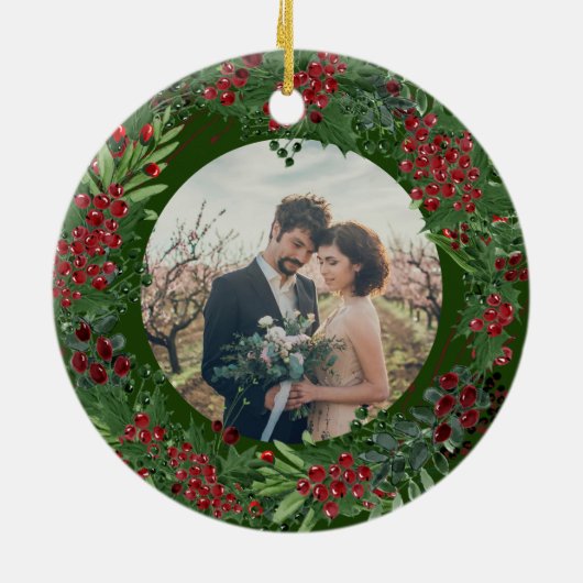Create your own First Christmas Together photo Keramik Ornament (Hinten)