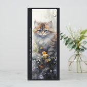 Create Your Own Floral Bengal Kitten Bookmark Card (Stehend Vorderseite)
