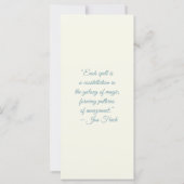 Create Your Own Floral Blue Cat Bookmark Card (Rückseite)