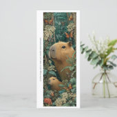 Create Your Own Floral Capybaras Bookmark Card (Stehend Vorderseite)