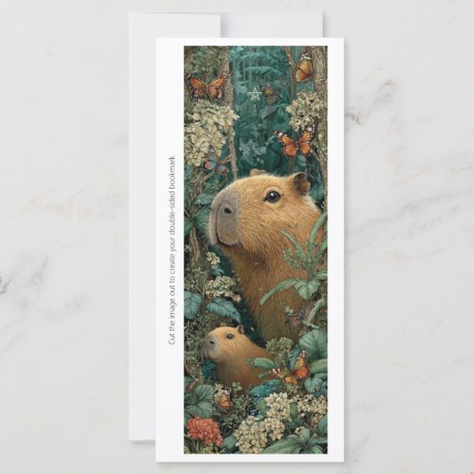 Create Your Own Floral Capybaras Bookmark Card (Vorderseite)