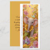 Create Your Own Floral Elephant Bookmark Card (Vorne/Hinten)