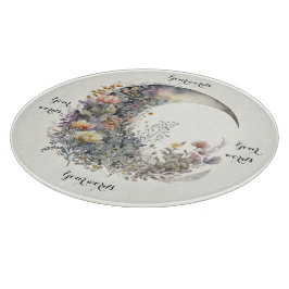 Create Your Own Floral Iridescent Crescent Moon Schneidebrett