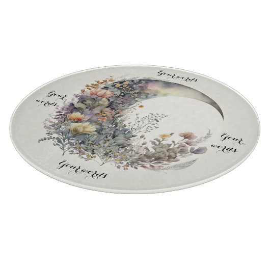 Create Your Own Floral Iridescent Crescent Moon Schneidebrett (Ecke)