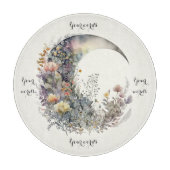 Create Your Own Floral Iridescent Crescent Moon Schneidebrett (Vorderseite)