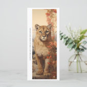 Create Your Own Floral Mountain Lion Bookmark Card (Stehend Vorderseite)