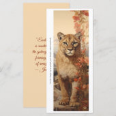 Create Your Own Floral Mountain Lion Bookmark Card (Vorne/Hinten)