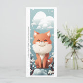 Create Your Own Floral Red Fox Bookmark Card (Stehend Vorderseite)