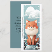 Create Your Own Floral Red Fox Bookmark Card (Vorne/Hinten)