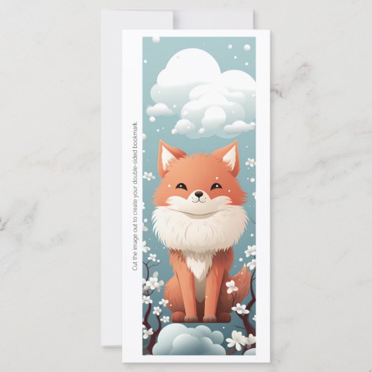 Create Your Own Floral Red Fox Bookmark Card (Vorderseite)