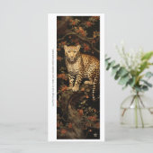 Create Your Own Floral Wild Leopard Bookmark Card (Stehend Vorderseite)