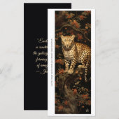 Create Your Own Floral Wild Leopard Bookmark Card (Vorne/Hinten)