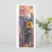Create Your Own Flowers & Elephant Bookmark Card (Stehend Vorderseite)