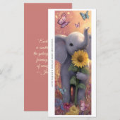 Create Your Own Flowers & Elephant Bookmark Card (Vorne/Hinten)
