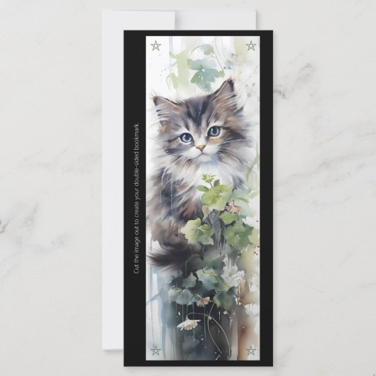 Create Your Own Fluffy Kitten Vine Bookmark Card (Vorderseite)