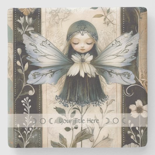 Create Your Own Garden Fairy Botanical Steinuntersetzer (Vorderseite)