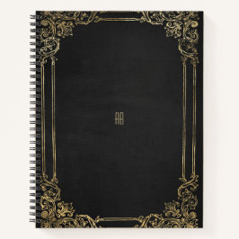 Create Your Own Gilded Black Notebook Notizblock