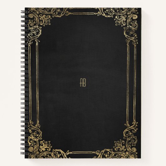 Create Your Own Gilded Black Notebook Notizblock (Vorderseite)