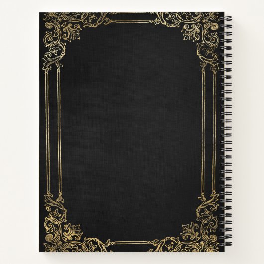 Create Your Own Gilded Black Notebook Notizblock (Rückseite)