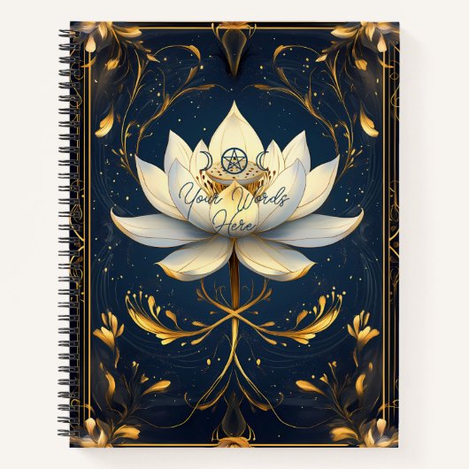 Create Your Own Gilded Blue White Lotus Notizblock (Vorderseite)