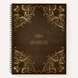Create Your Own Gilded Corners Chocolate Brown Notizblock