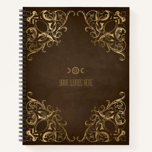 Create Your Own Gilded Corners Chocolate Brown Notizblock (Vorderseite)