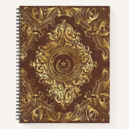 Create Your Own Gilded Crescent Brown Notizblock