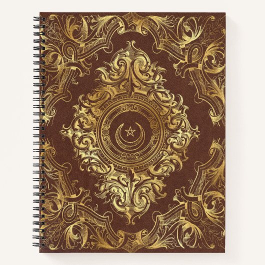 Create Your Own Gilded Crescent Brown Notizblock (Vorderseite)