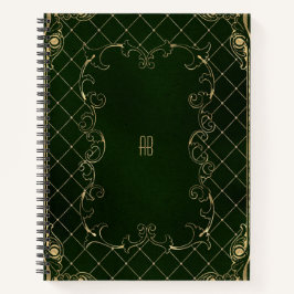 Create Your Own Gilded Dark Forest Green Notebook Notizblock