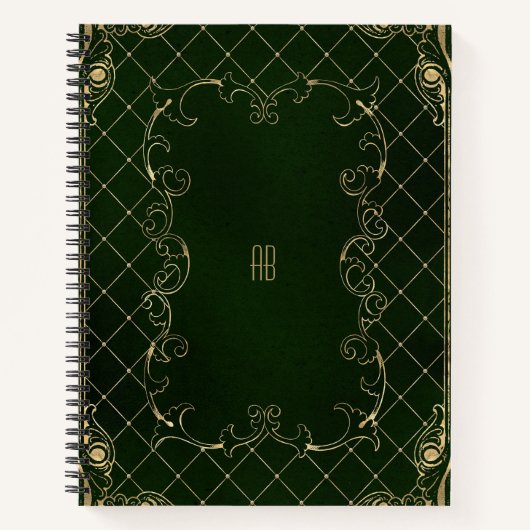 Create Your Own Gilded Dark Forest Green Notebook Notizblock (Vorderseite)
