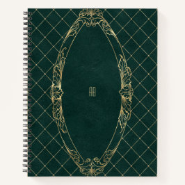 Create Your Own Gilded Dark Green Notebook Notizblock