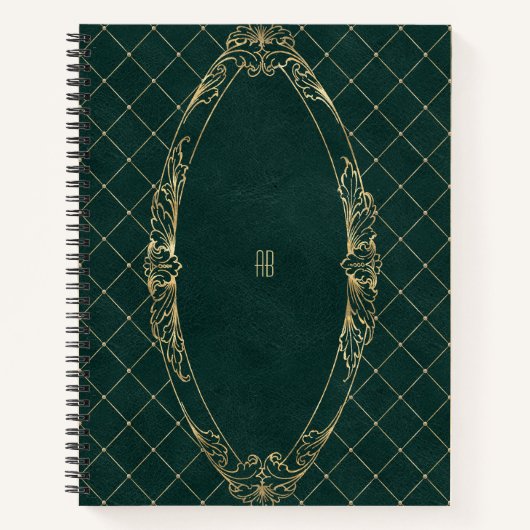 Create Your Own Gilded Dark Green Notebook Notizblock (Vorderseite)