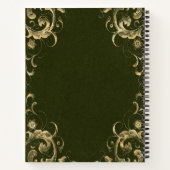 Create Your Own Gilded Dark Olive Green Notebook Notizblock (Rückseite)