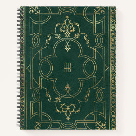 Create Your Own Gilded Dark Pine Green Notebook Notizblock