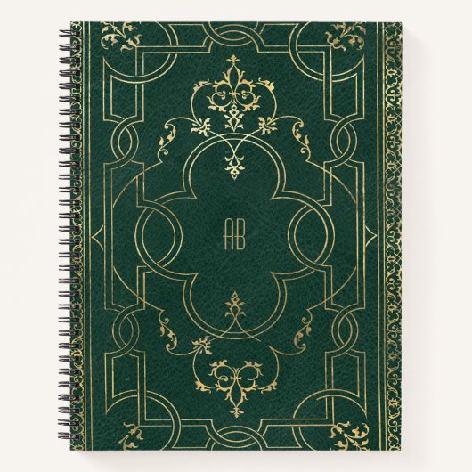 Create Your Own Gilded Dark Pine Green Notebook Notizblock (Vorderseite)