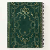 Create Your Own Gilded Dark Pine Green Notebook Notizblock (Rückseite)