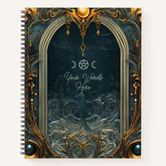 Create Your Own Gilded Deep Blue Ocean Notizblock (Vorderseite)