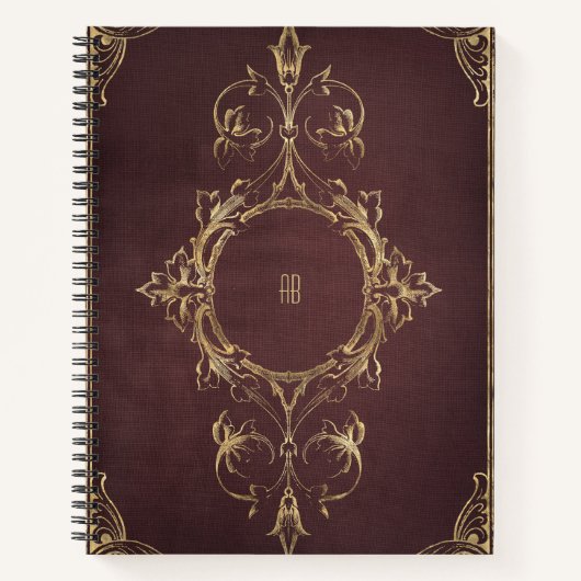 Create Your Own Gilded Deep Maroon Notebook Notizblock (Vorderseite)