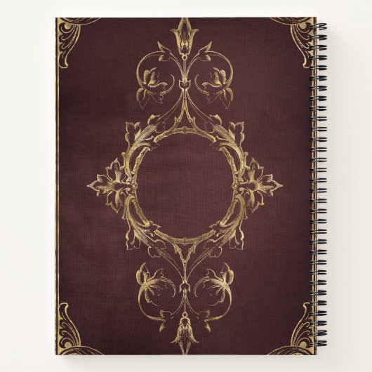 Create Your Own Gilded Deep Maroon Notebook Notizblock (Rückseite)