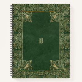 Create Your Own Gilded Emerald Green Notebook Notizblock