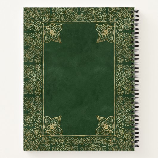 Create Your Own Gilded Emerald Green Notebook Notizblock (Rückseite)